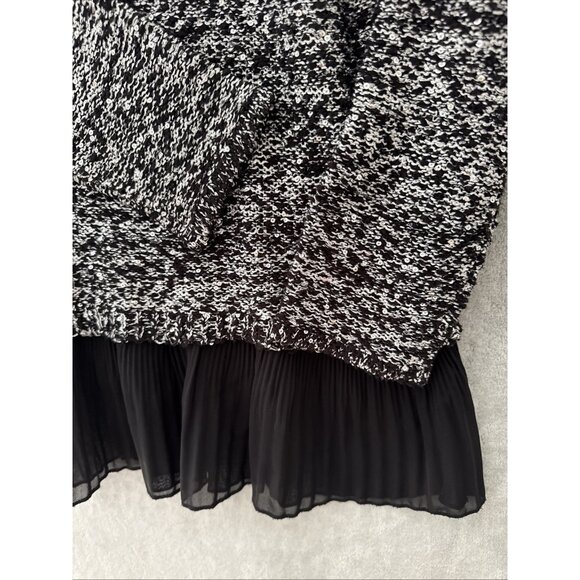 Alfani Sequins Ruffle Sweater Sheer Ruffle Bottom Long Sleeve Formal Night Sz M - Picture 10 of 16